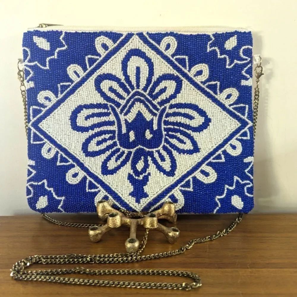 VTG Glass Beaded Boho Coastal Cowgirl Maximalist Art to Wear Purse